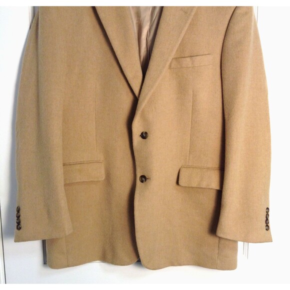 Vtg Jos. A. Bank Blazer Mn 44R Tan 100% Camel Hair Jacket Sport Coat Suit Preppy - Picture 3 of 10